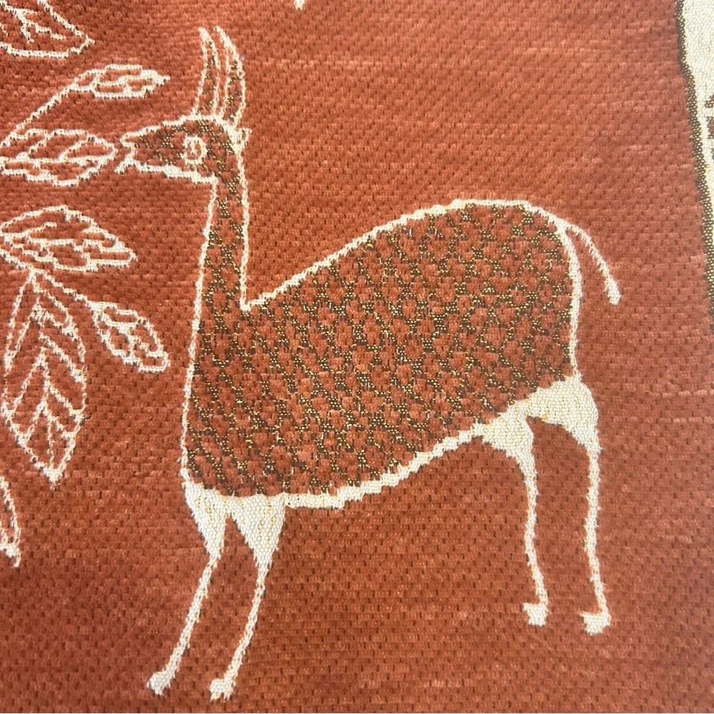 Animal llama print accent pillow covers no inserts terracotta 17”x18” set of 2
